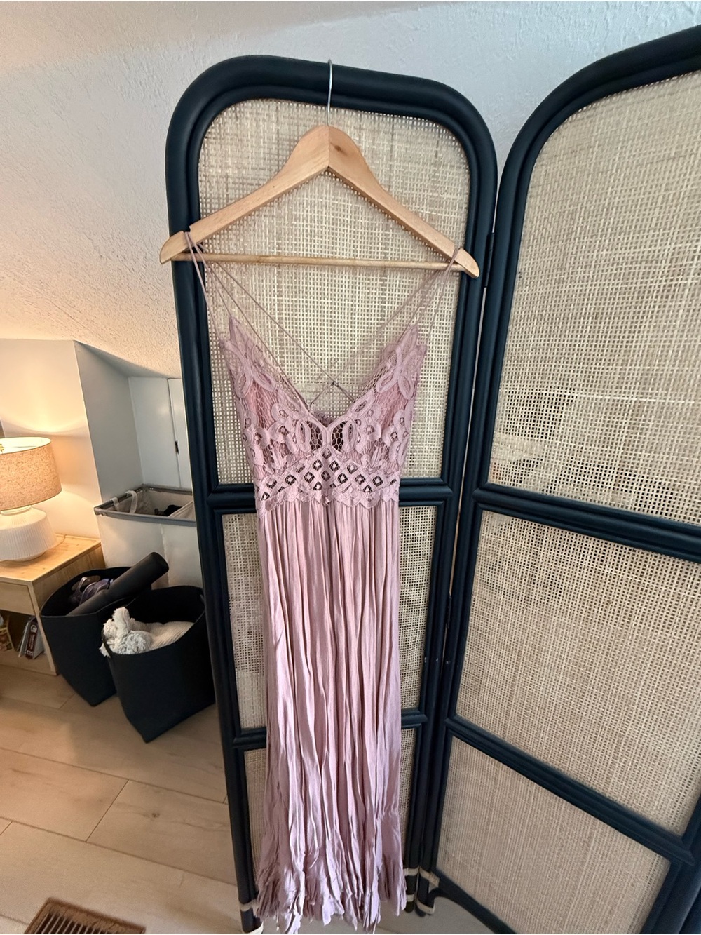 Free People Mauve Pink Lace Maxi Dress